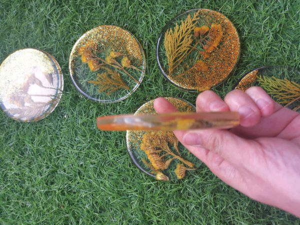 Dried Flowers Resin Coaster