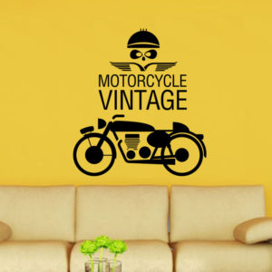 Vintage motorcycle quote wall decal.