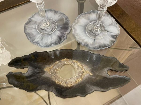 Wine glass holder with coasters