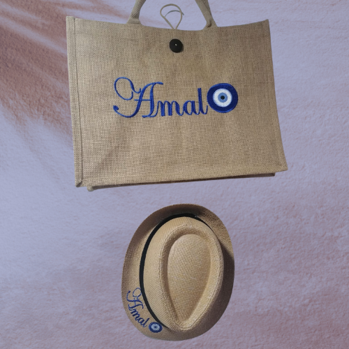 Personalised Beach Bag and Hat
