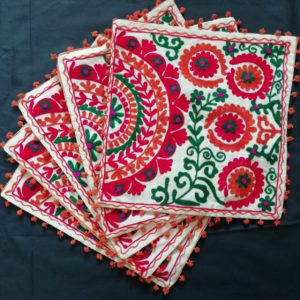 Colourful Embroidered Cushion Cover Set
