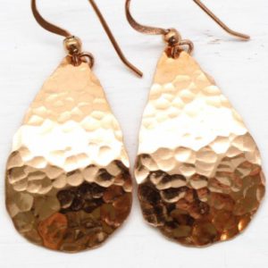 Copper Earrings - Hammered