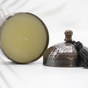 Hammered Candle Jar with Lid and Tassel