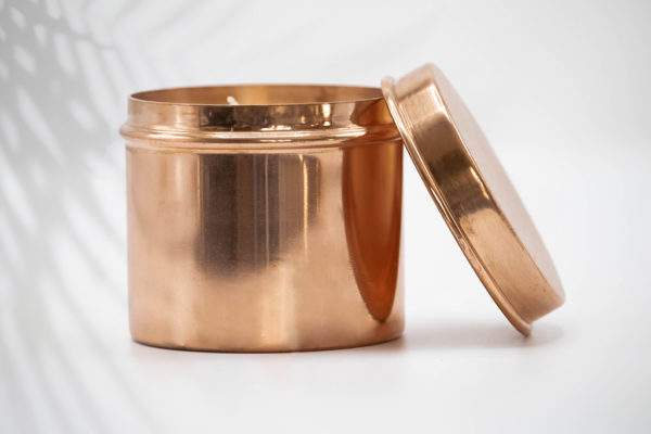 Copper Tin Candle Jar with lid