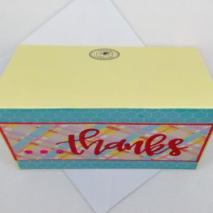 Handcrafted Thank You Card | Pink Cyan Red Gems Designed Paper