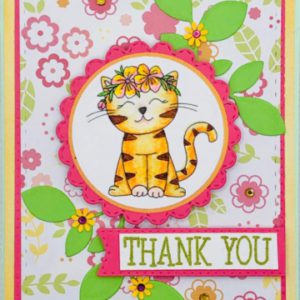 Thank You Cat Paw Print Design | Handcrafted Greeting Card