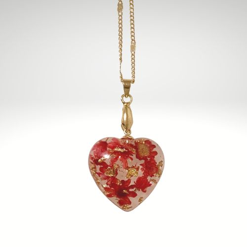Heart shaped resin necklace