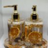 Handcrafted Resin Tray, and Soap, Lotion Bottle Dispenser
