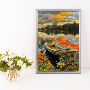 Lakeside Boat - Painting on Canvas