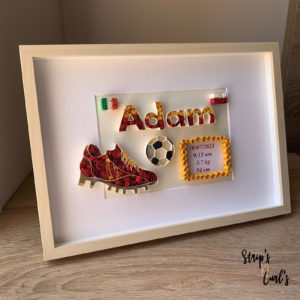 Sports Themed Name board | Customized Paper Quilling | Boys Name Decor Art Frame