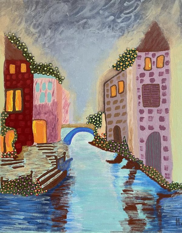 A Romantic View of Venice | Acrylic Painting on Canvas