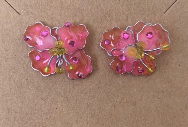Hibiscus Flower Stud Earrings