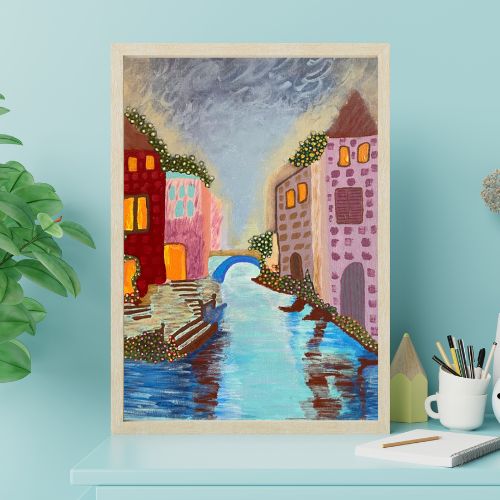 A Romantic View of Venice | Acrylic Painting on Canvas