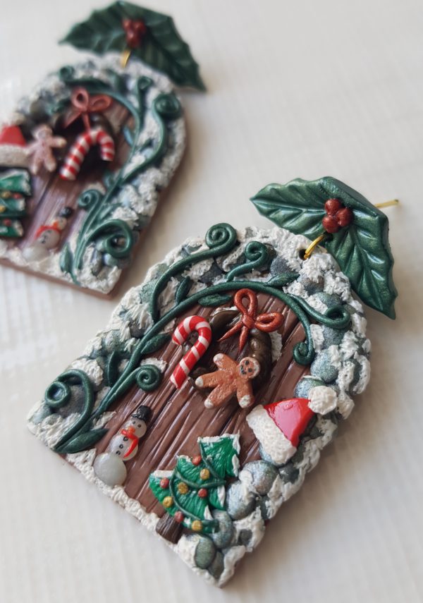 Magical Fairy Door Christmas Earrings | Handmade Festive Earrings
