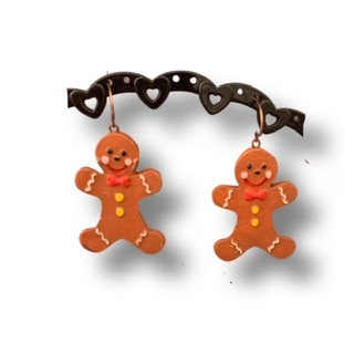 Gingerbread Man - Red bow and yellow buttons