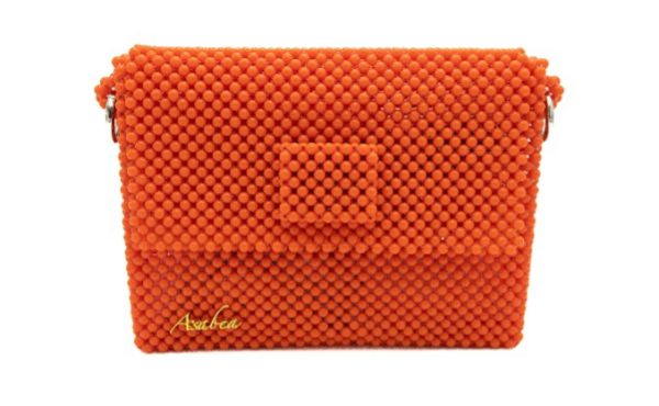 Aurora Orange Pearl Beaded Handmade Bag
