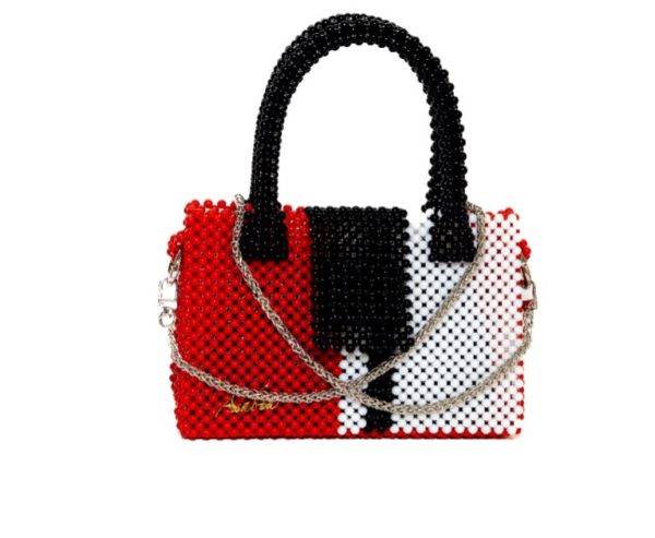 Jadhaab black and red | Handmade Bag | Pearl Beaded Satchel
