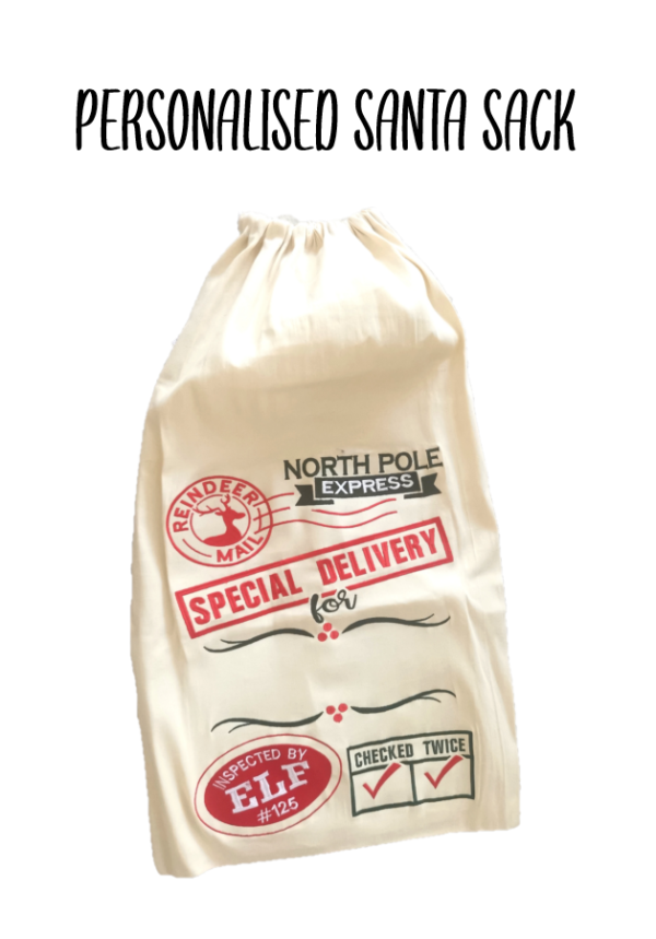 Personalised Christmas Sack | Drawstring Gift Bag | Children Christmas Bag