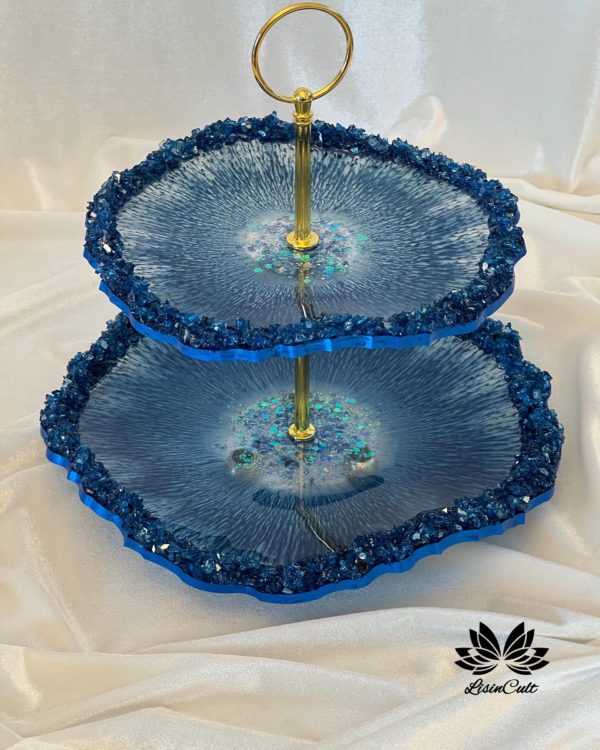 Bluetiful Resin Cake Stand | Handmade Cake Tier