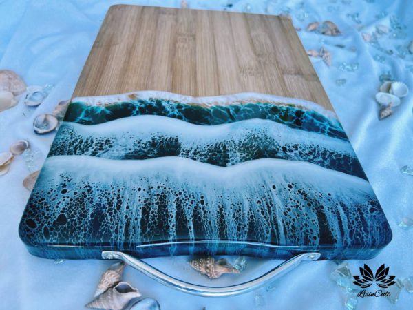 3D waves Effect Serving Board | Charcuterie Serving | Resin Cheese Board