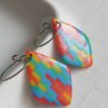 Colorful Polymer Clay Earrings in a Quilt Pattern