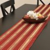 Reversible Table Runners & Placemats - Red & Gold Stripes