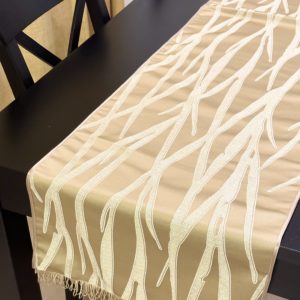 Reversible Golden Brown Table Runner with Placemats