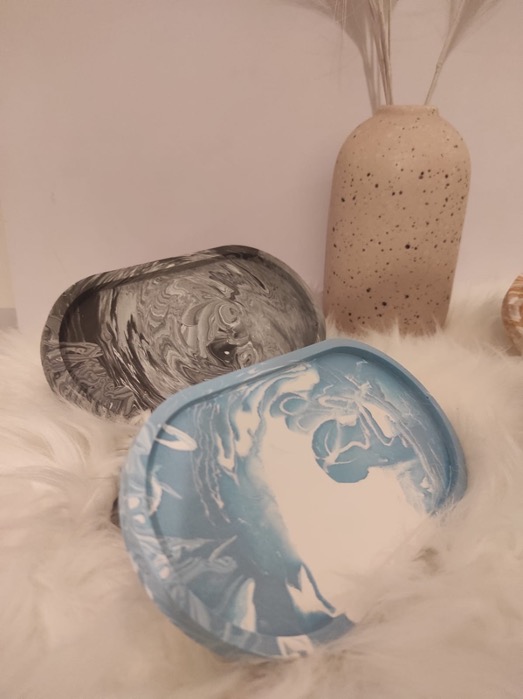 Jesmonite Marble Trinket Dish | Customised Oval Tray