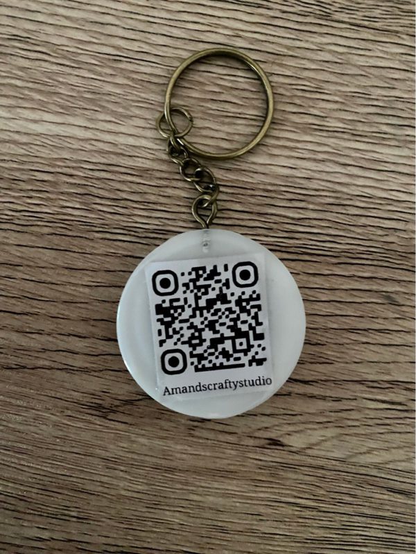 QR Code | Business Logo Professional Simple Keychain