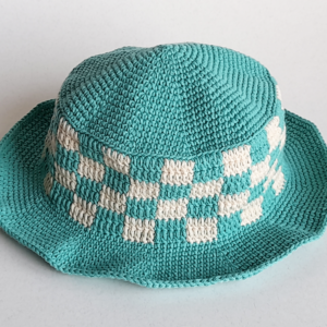 Crochet Chequered Sun Hat