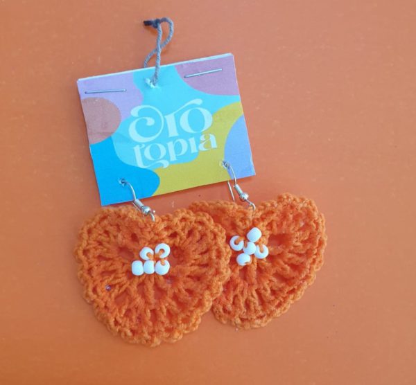 Orange Heart earrings