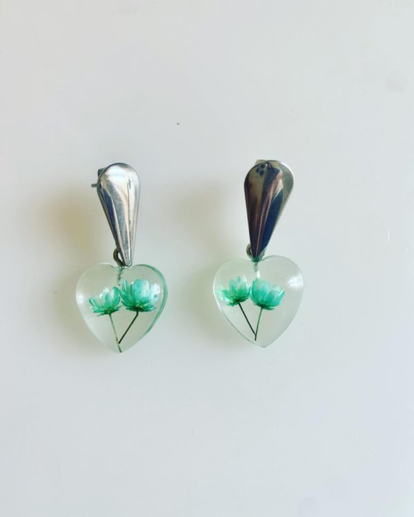 Unique Flower Heart Earrings