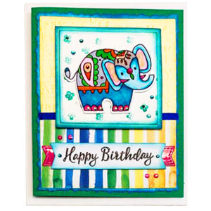 Elephant Birthday Card handmade greeting card handcrafted