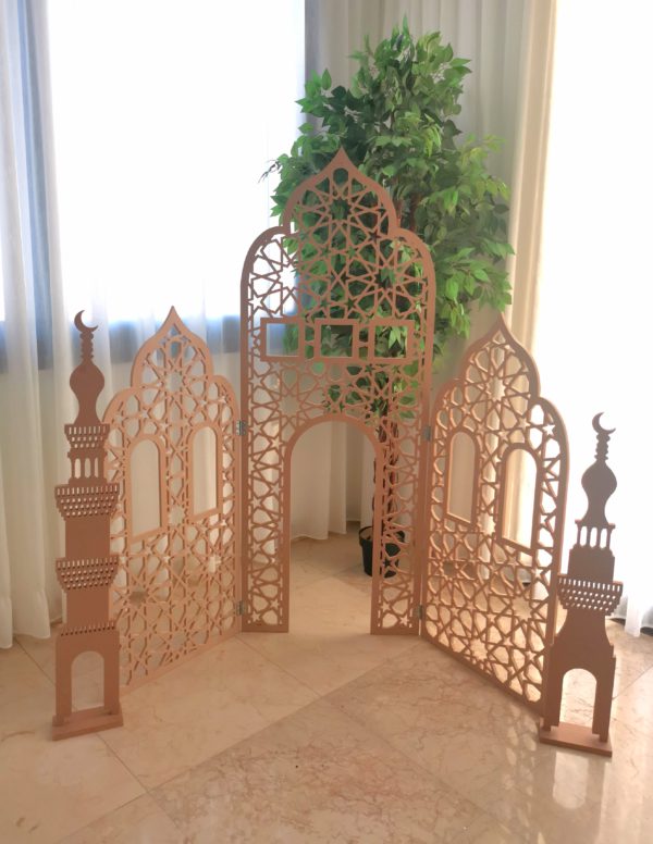 Wooden 3-Panel Masjid Role-Play Set for Kids