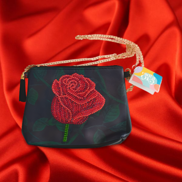 Shop Leather Belt Bag Hip Purse Embroidered Red Rose Online - SUNSET LEATHER