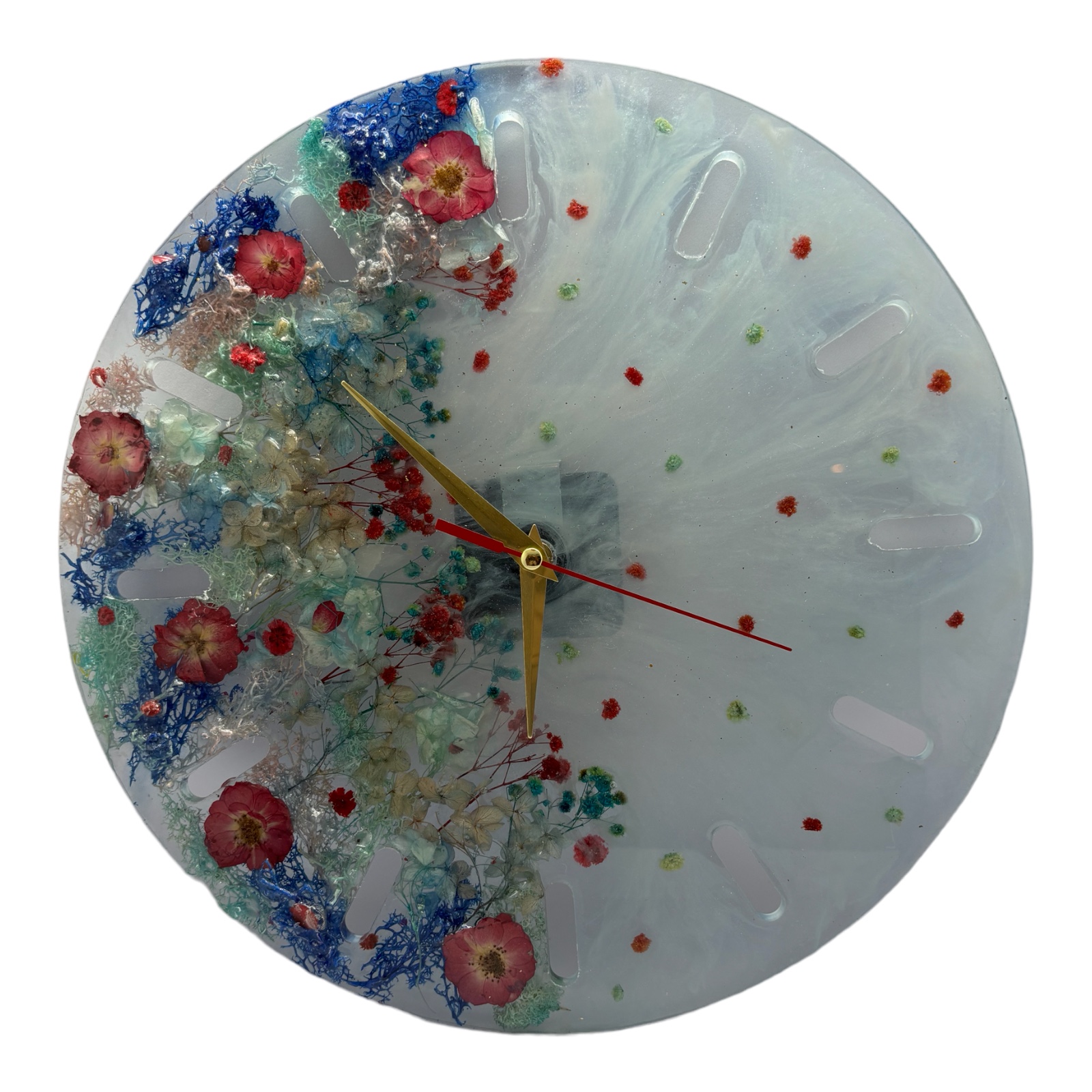 Customized Dried Flowers Clock - Resin Timepiece