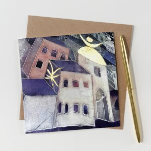 Artist designed card. Fine art Greeting Card. The Village. Deserted Village series.