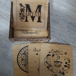 Customizable Coaster Set of 6 with Personalized Box
