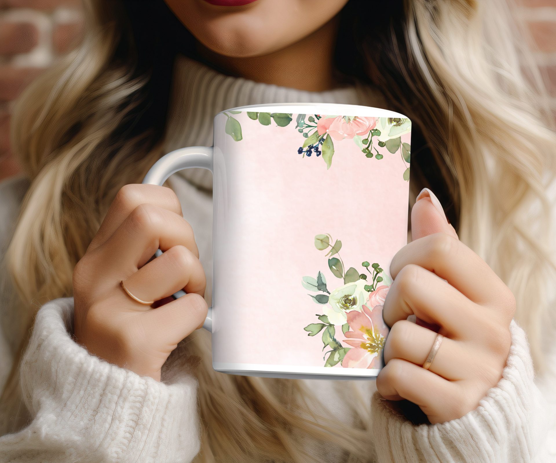 Personalized Floral Alphabet Coffee Mug